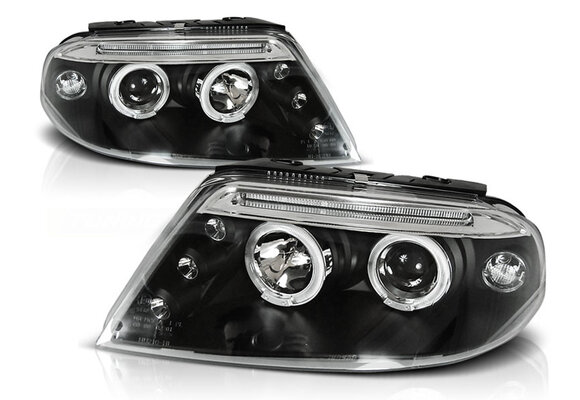 Koplampen dual halo rims geschikt voor VW Passat 3BG 09-00-03-05 Angel Eyes zwart