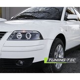 Koplampen dual halo rims geschikt voor VW Passat 3BG 09-00-03-05 Angel Eyes zwart