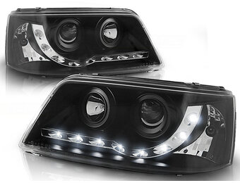 Koplampen met parkeerlicht geschikt voor VW T5 04 03-08-09 zwart