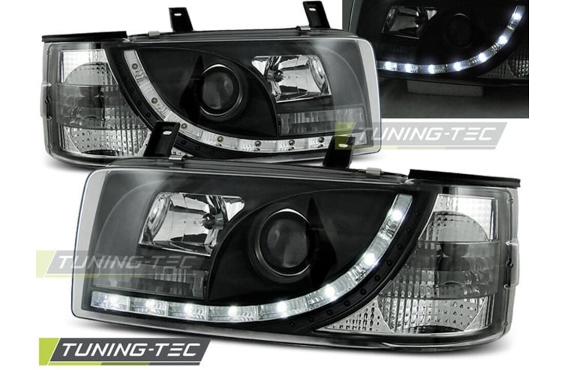 Koplampen met parkeerlicht geschikt voor VW T4 90-03-03 transporter zwart