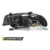 Koplampen dual halo rims geschikt voor BMW E39 09 95-06 03 zwart