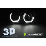 Koplampen dual halo rims geschikt voor BMW E39 09 95-06 03 zwart