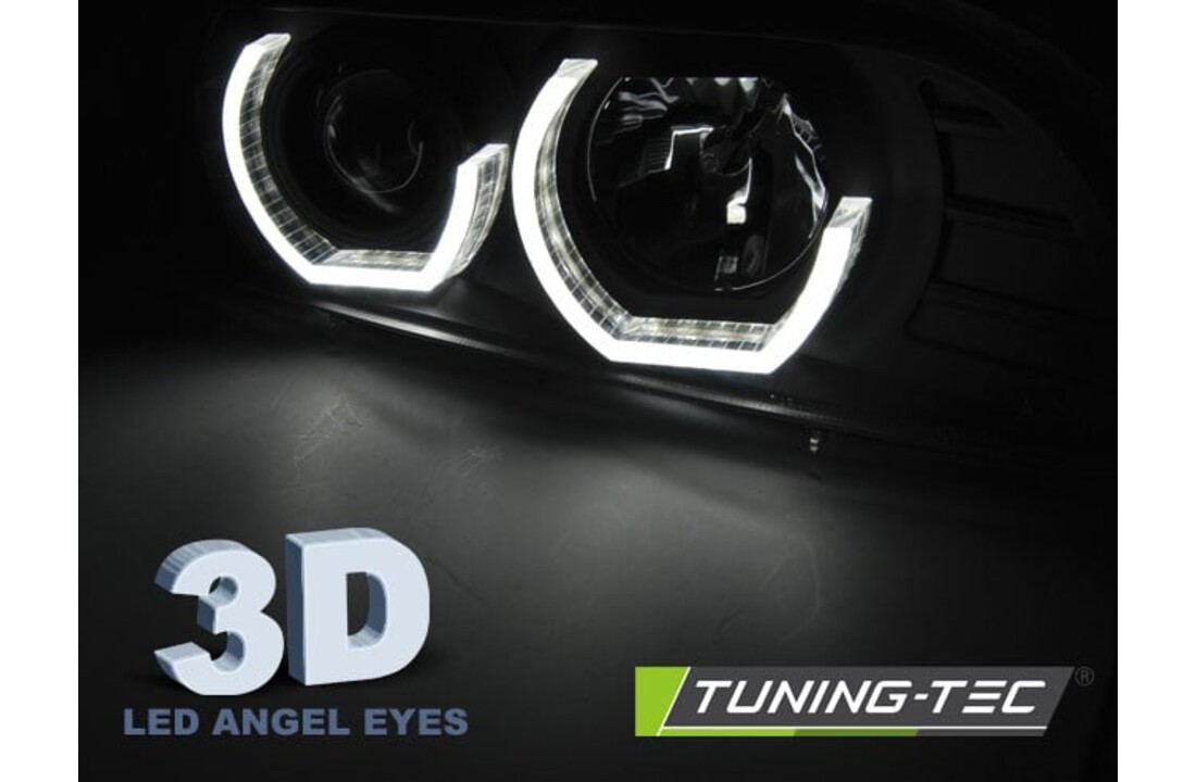 Koplampen dual halo rims geschikt voor BMW E39 09 95-06 03 zwart