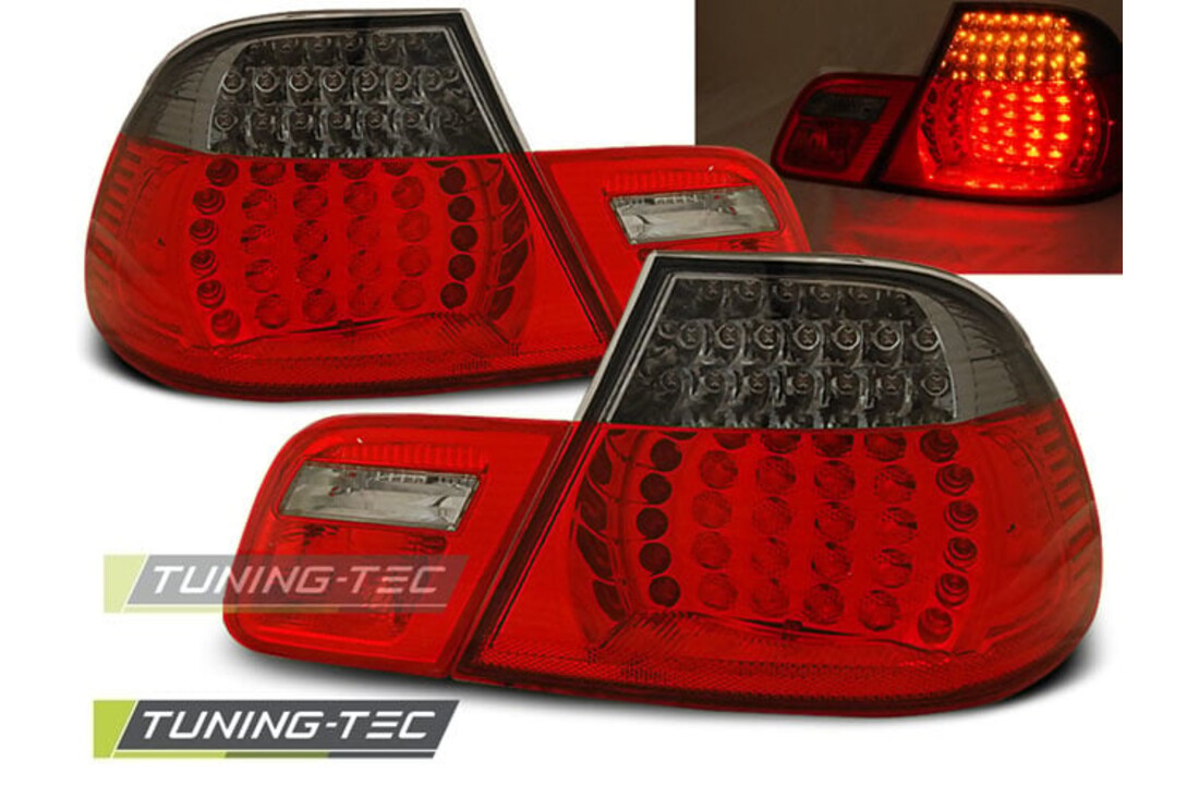 Achterlichten geschikt voor BMW E46 04 99-03 03 cabrio rood smoke LED