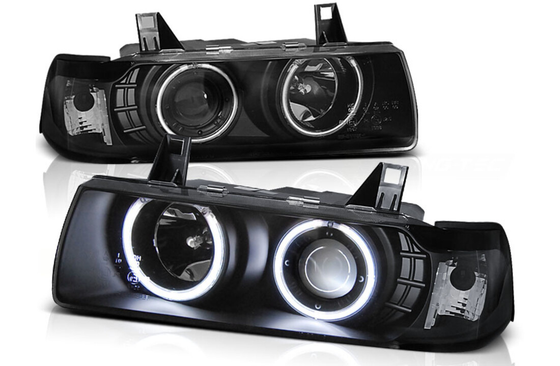 Koplampen dual halo rims geschikt voor BMW E36 12 90-08 99 S/C/T Angel Eyes zwart