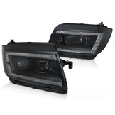 LED Koplampen Tube Light Zwart DRL Dynamisch Knipperlicht geschikt voor VW CRAFTER II (2017-)