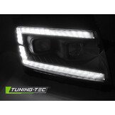 LED Koplampen Tube Light Zwart DRL Dynamisch Knipperlicht geschikt voor VW CRAFTER II (2017-)