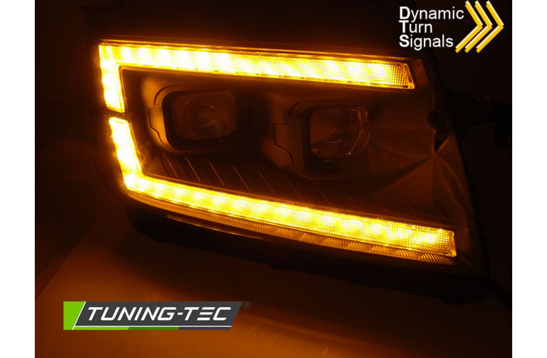 LED Koplampen Tube Light Zwart DRL Dynamisch Knipperlicht geschikt voor VW CRAFTER II (2017-)