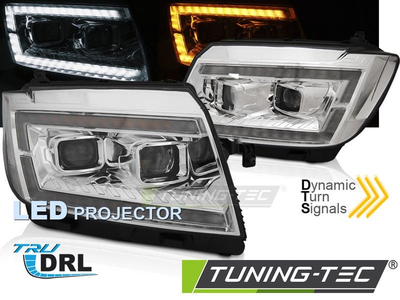 Koplampen LED DRL Dynamisch Knipperlicht Chroom geschikt voor VW Crafter II 2017-