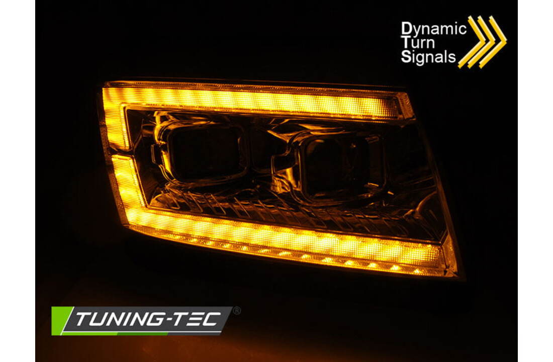 Koplampen LED DRL Dynamisch Knipperlicht Chroom geschikt voor VW Crafter II 2017-