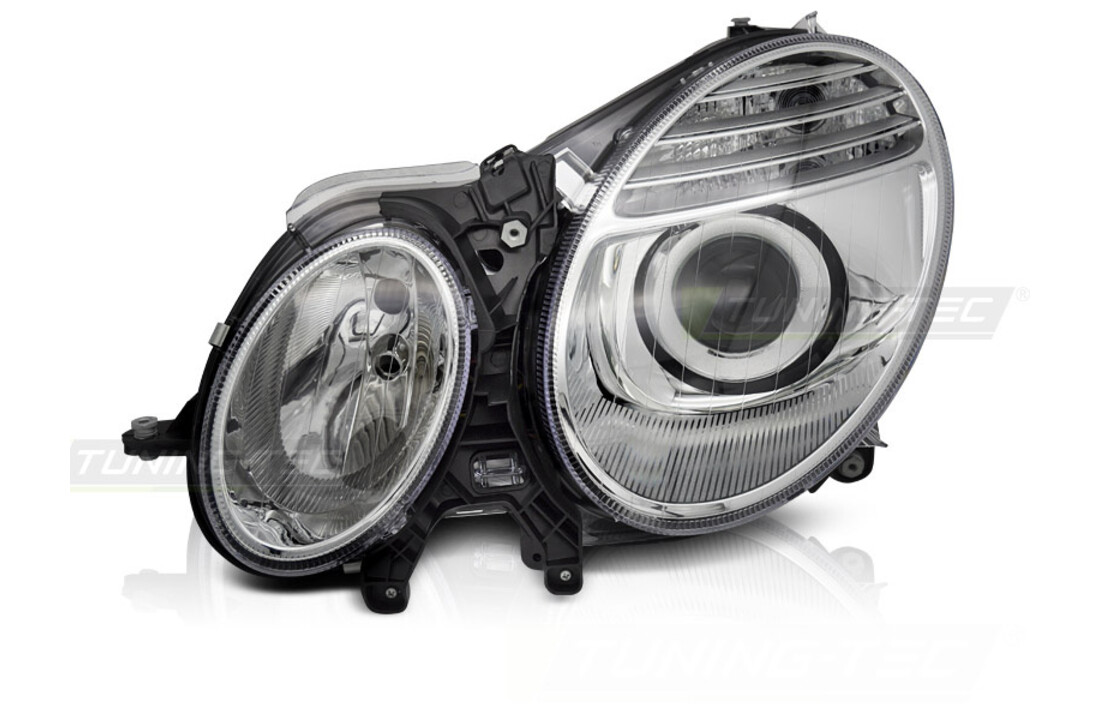 Koplamp links - geschikt voor Mercedes W211 2006-2009 sedan/combi - TYC - chroom