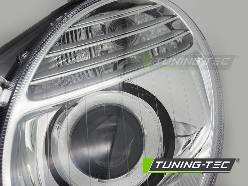 Koplamp links - geschikt voor Mercedes W211 2006-2009 sedan/combi - TYC - chroom