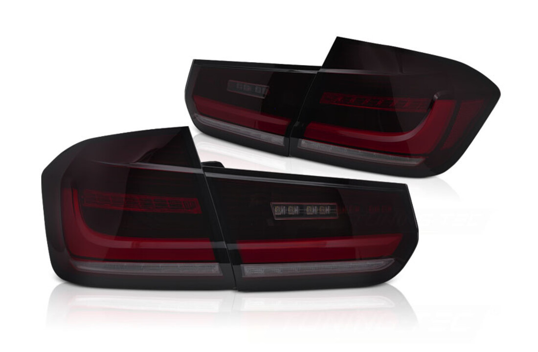 Achterlichten geschikt voor BMW F30 2011-2018 sedan DTS rood smoke
