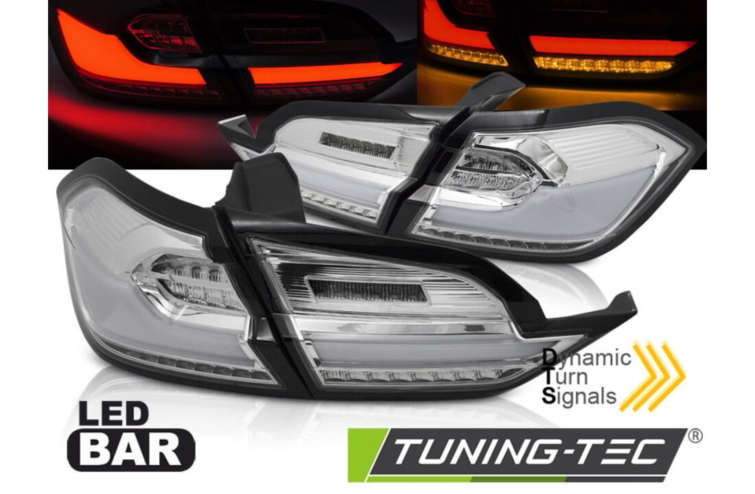 Achterlichten geschikt voor FORD FIESTA MK8 2017-2021 Hatchback - LED chroom