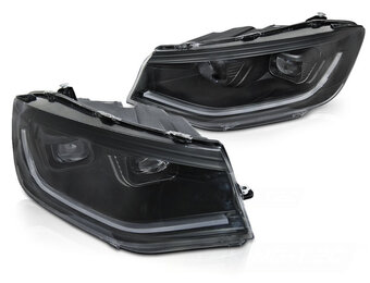 LED Koplampen Tube Light Zwart DRL Dynamisch geschikt voor VW Caddy 20-