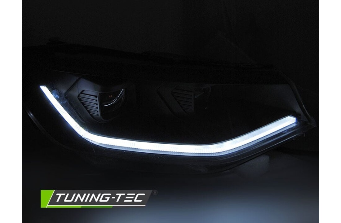LED Koplampen Tube Light Zwart DRL Dynamisch geschikt voor VW Caddy 20-