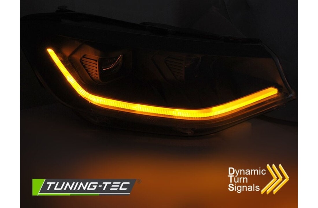 LED Koplampen Tube Light Zwart DRL Dynamisch geschikt voor VW Caddy 20-