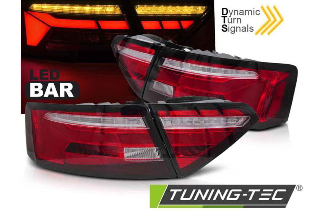 Achterlichten LED BAR Rood Wit Sequentieel geschikt voor Audi A5 (11-16)