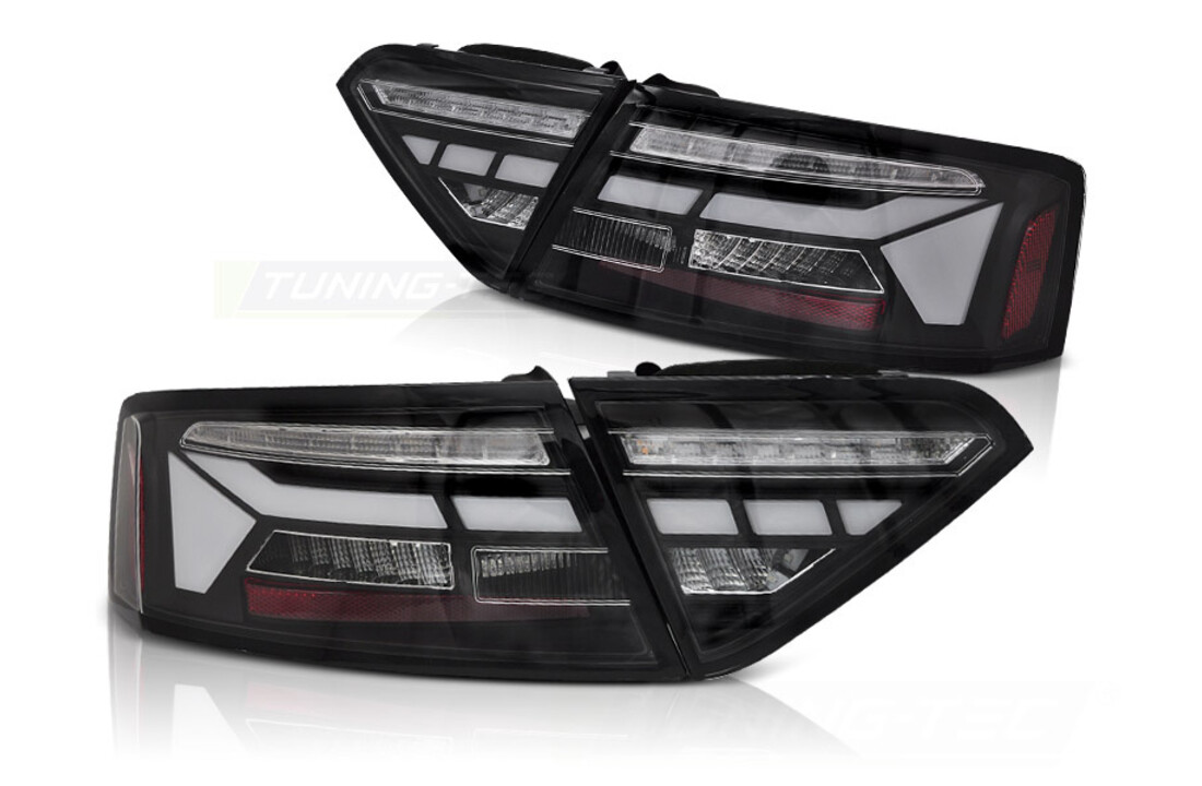 Achterlichten LED BAR Zwart Dynamisch geschikt voor Audi A5 11-16