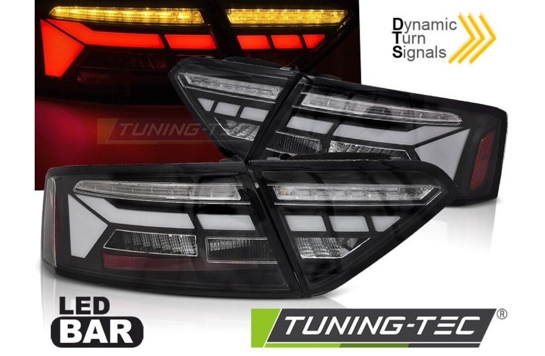 Achterlichten LED BAR Zwart Dynamisch geschikt voor Audi A5 11-16