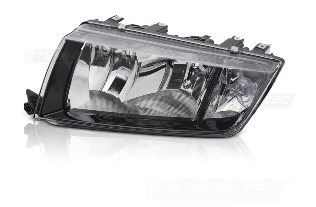 Koplamp links - geschikt voor Skoda Fabia 2000-2007 - TYC - zwart