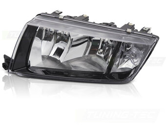 Koplamp links - geschikt voor Skoda Fabia 2000-2007 - TYC - zwart