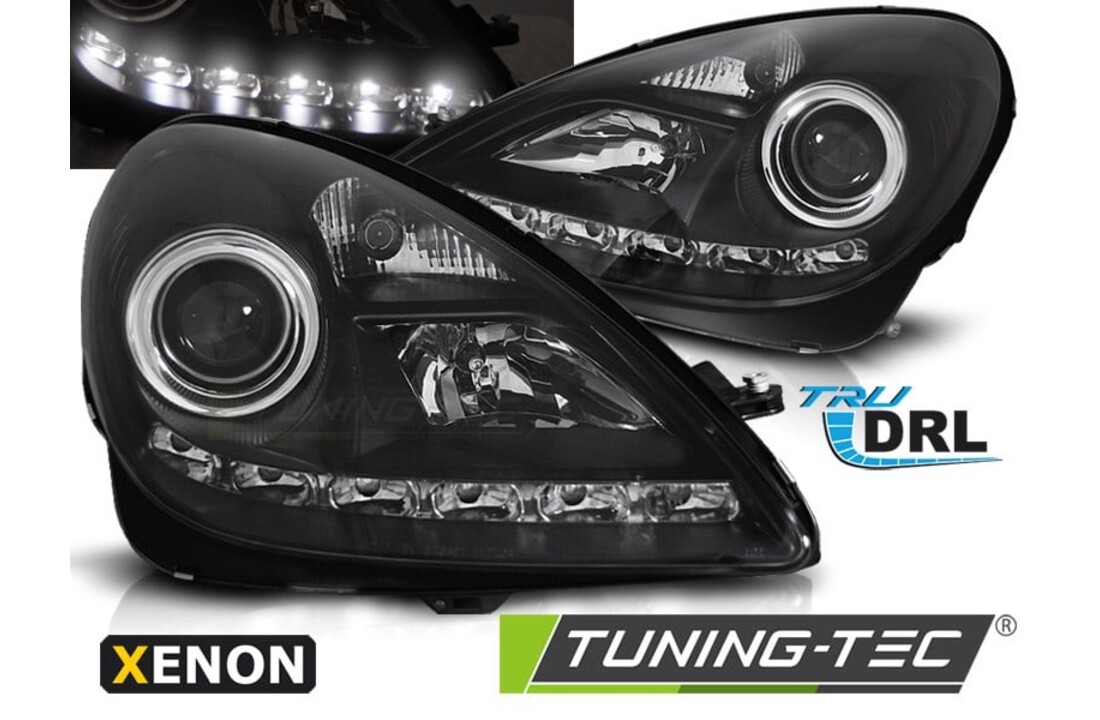 Koplampen Xenon geschikt voor Mercedes R171 SLK 2004-2011- DRL - zwart