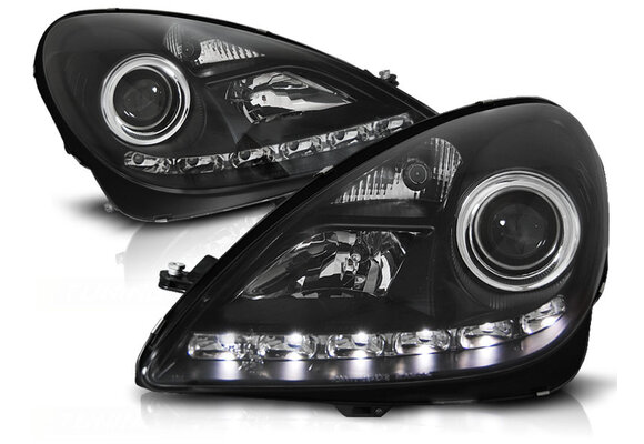Koplampen Xenon geschikt voor Mercedes R171 SLK 2004-2011- daglicht - zwart