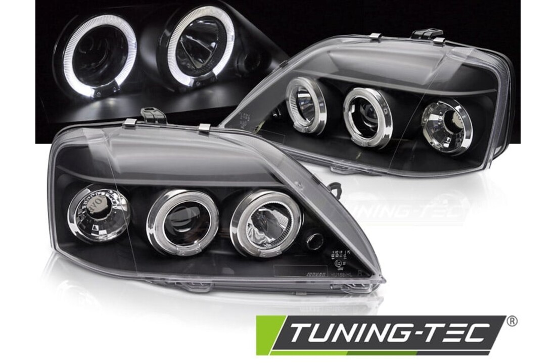 Koplampen voor DACIA LOGAN 2004-2008 ANGEL EYES zwart