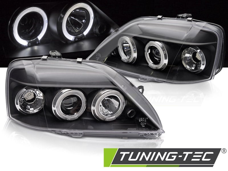 Koplampen voor DACIA LOGAN 2004-2008 ANGEL EYES zwart
