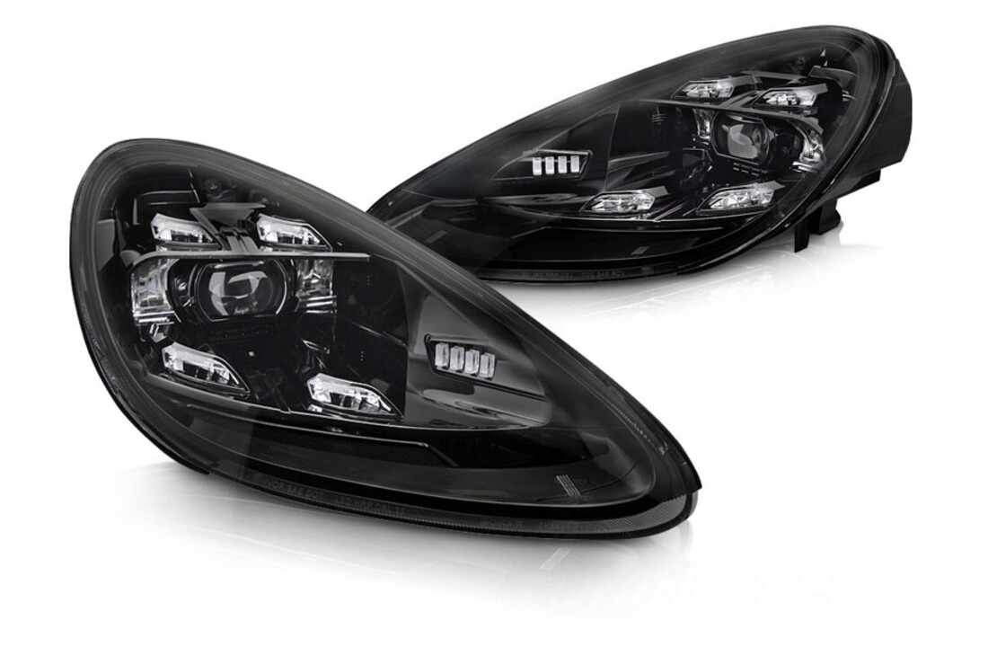 Koplampen LED geschikt voor Porsche Cayenne 2010-2015 - DRL - zwart