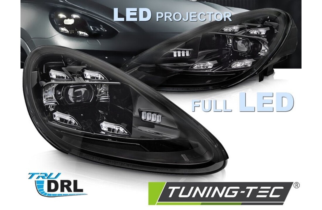 Koplampen LED geschikt voor Porsche Cayenne 2010-2015 - DRL - zwart