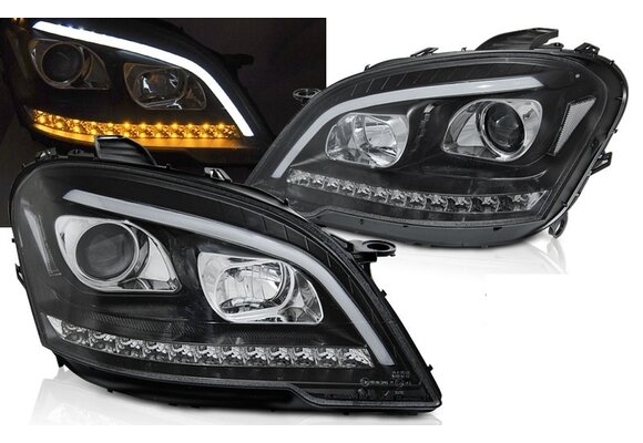 Koplampen geschikt voor MERCEDES W164 ML M-klasse 09-11 - Tube light - zwart