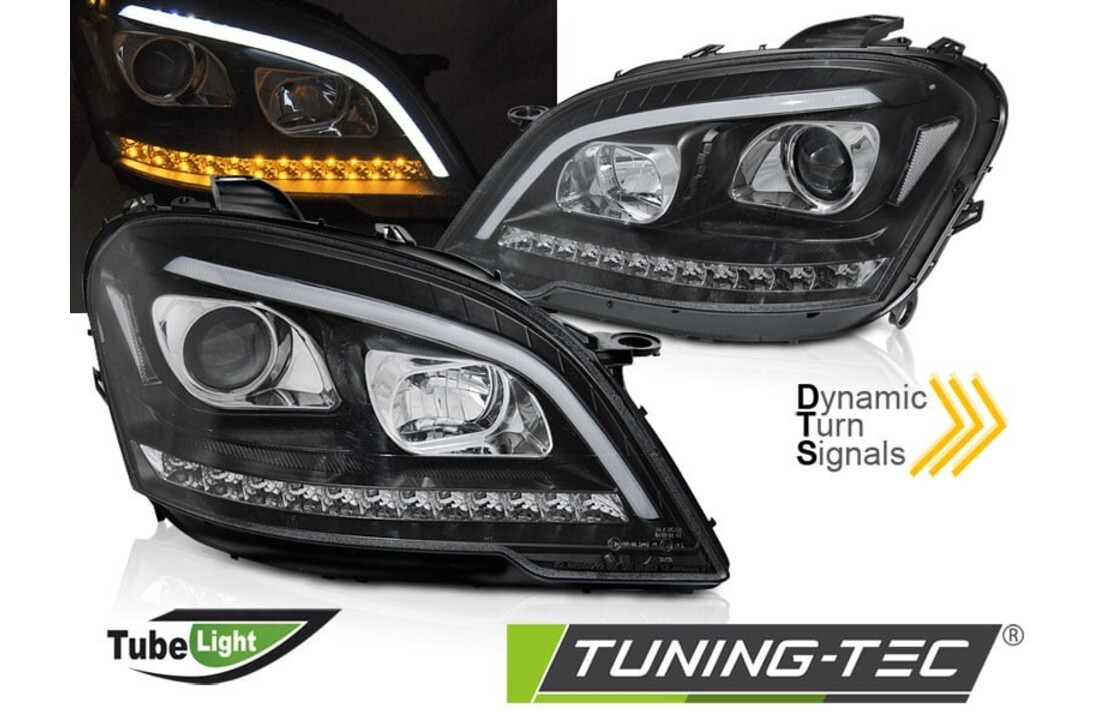 Koplampen geschikt voor MERCEDES W164 ML M-klasse 09-11 - Tube light - zwart