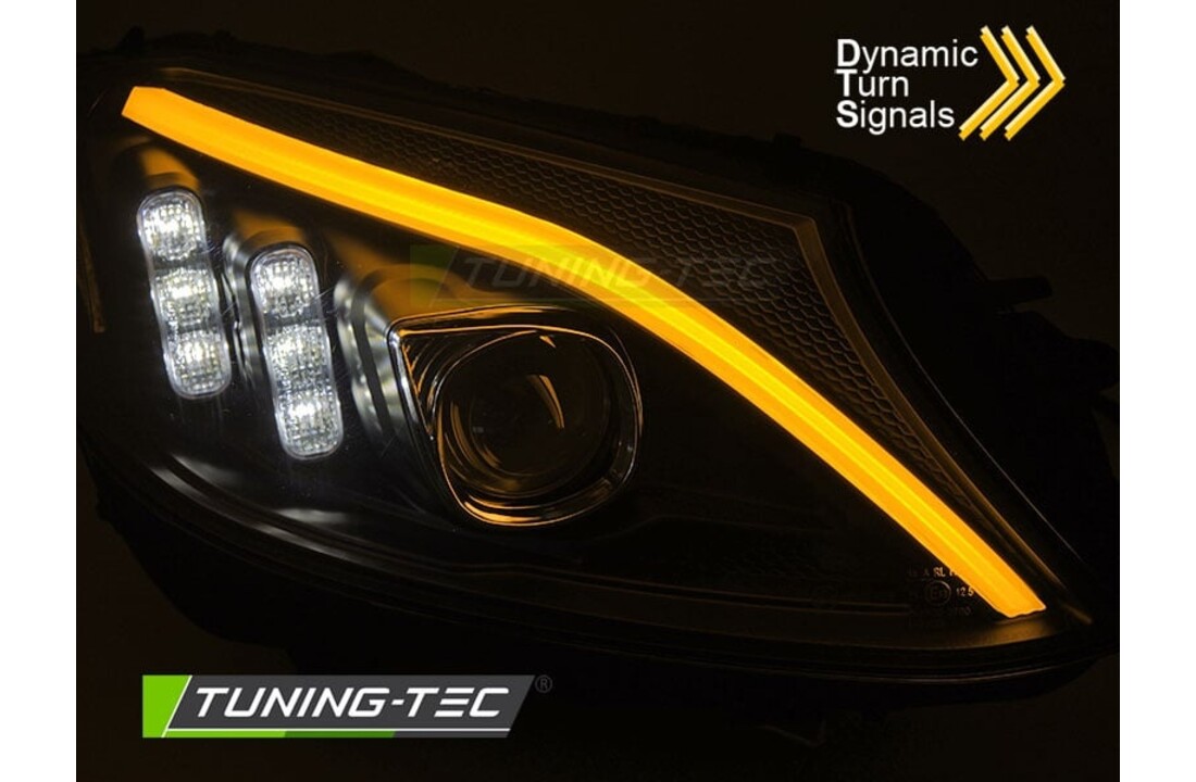 Koplampen geschikt voor Mercedes W205 2014-2018 - TUBE LED - zwart