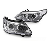 Koplampen geschikt voor BMW E60 E61 03-07 - 3D LED angel eyes - chroom