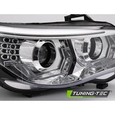 Koplampen geschikt voor BMW E60 E61 03-07 - 3D LED angel eyes - chroom