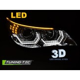 Koplampen geschikt voor BMW E60 E61 03-07 - 3D LED angel eyes - chroom