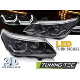 Koplampen geschikt voor BMW E60 E61 2003-2007 - 3D LED angel eyes - zwart