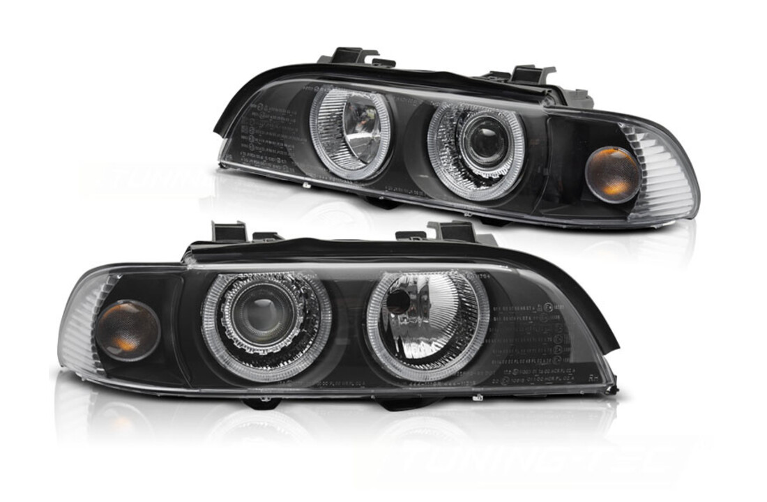 Koplampen Xenon - geschikt voor BMW E39 LCI 2000-2003 sedan/touring - angel eyes - zwart