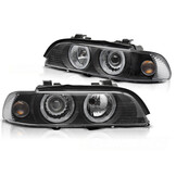 Koplampen Xenon - geschikt voor BMW E39 LCI 2000-2003 sedan/touring - angel eyes - zwart