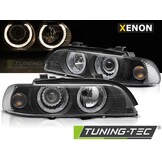 Koplampen Xenon - geschikt voor BMW E39 LCI 2000-2003 sedan/touring - angel eyes - zwart