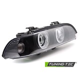 Koplampen Xenon - geschikt voor BMW E39 LCI 2000-2003 sedan/touring - angel eyes - zwart