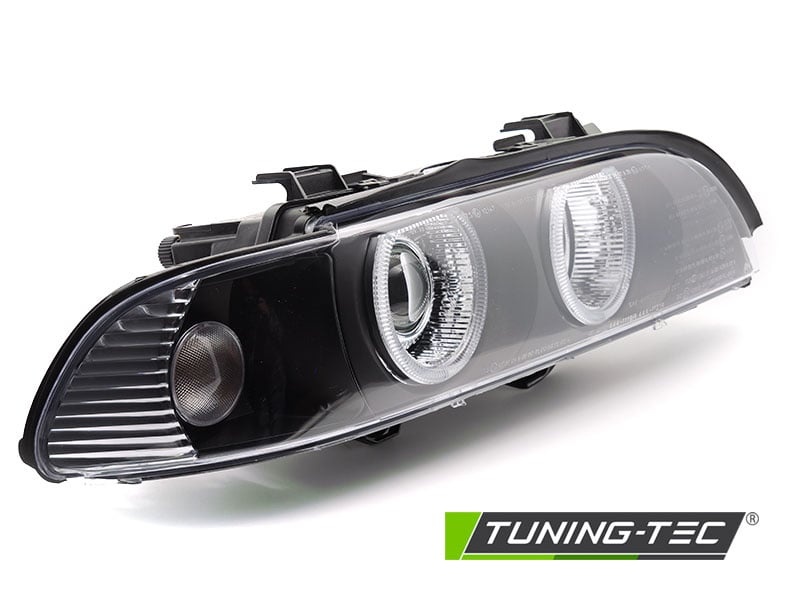 Koplampen Xenon - geschikt voor BMW E39 LCI 2000-2003 sedan/touring - angel eyes - zwart
