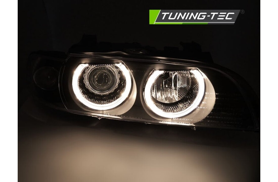 Koplampen Xenon - geschikt voor BMW E39 LCI 2000-2003 sedan/touring - angel eyes - zwart