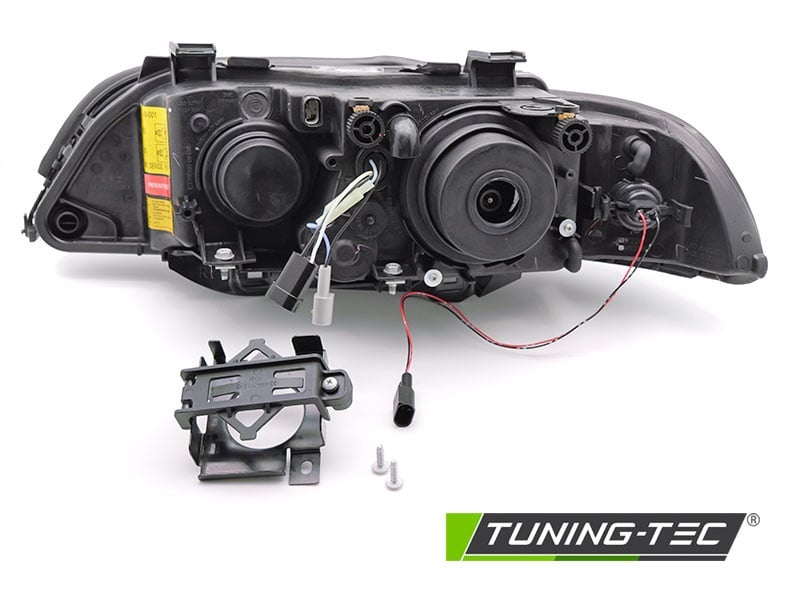 Koplampen Xenon - geschikt voor BMW E39 LCI 2000-2003 sedan/touring - angel eyes - zwart