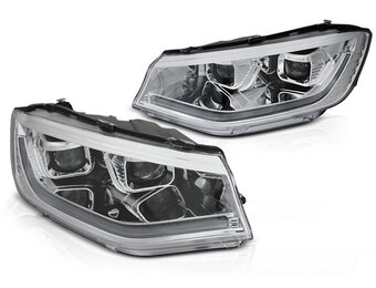 Koplampen geschikt voor VW Caddy vanaf 2020 - TUBE DRL - chroom