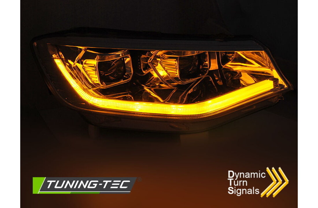 Koplampen geschikt voor VW Caddy vanaf 2020 - TUBE DRL - chroom