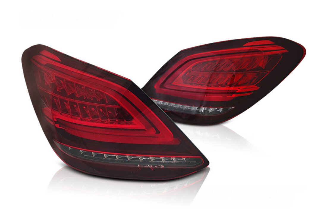 Achterlichten geschikt voor MERCEDES C-klasse W205 sedan 2014-2018 - LED - rood wit
