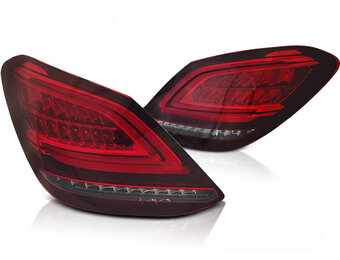 Achterlichten geschikt voor MERCEDES C-klasse W205 sedan 2014-2018 - LED - rood wit